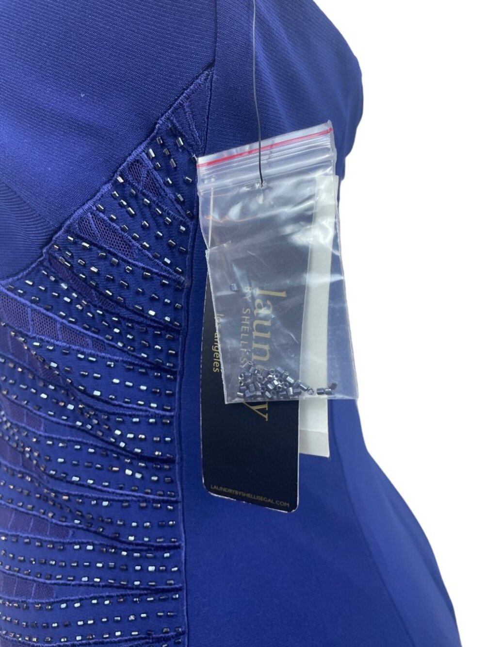 Laundry By Shelli Segal Womens Blue Polyester Spandex Halter Maxi Dress Size 4 - Picture 10 of 12